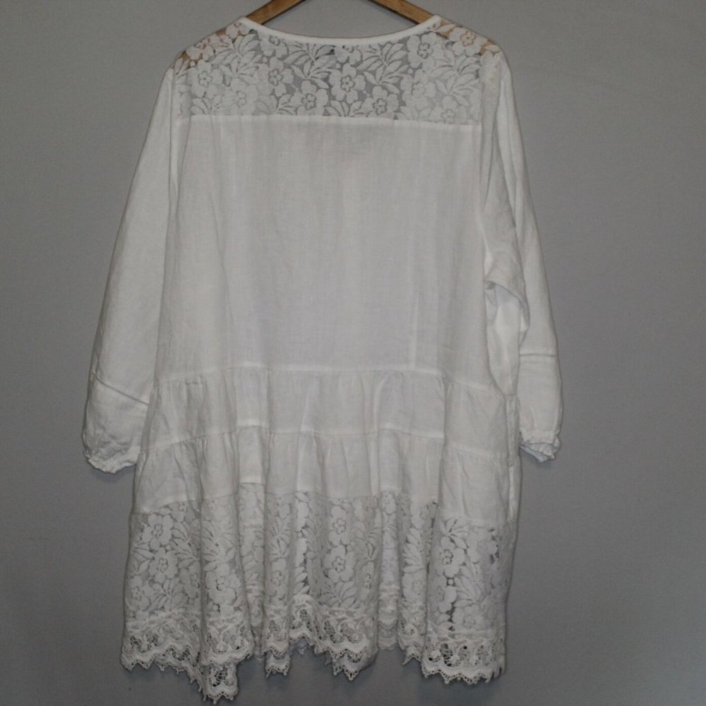 NWOT Soft Surroundings Linen Lace Tunic H10396 - Picture 7 of 9